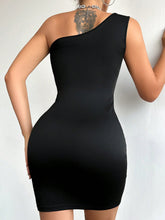 SXY Women's One Shoulder Hollow Out Slim Fit Sleeveless Dress